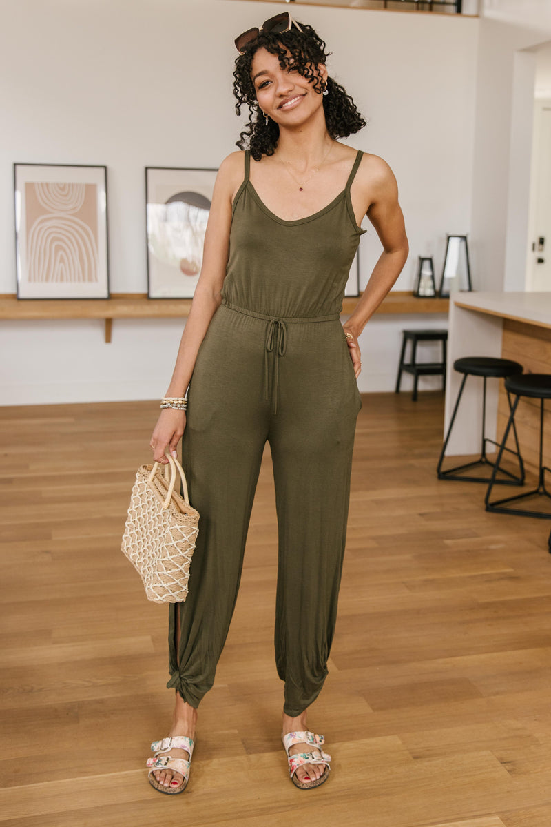 Cool Breeze Jumpsuit In Olive