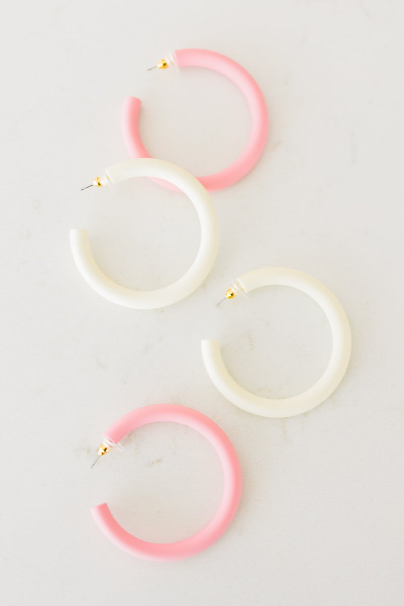 Bold Hoops in White