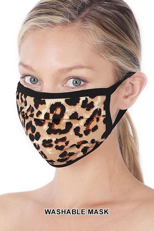 Tan Leopard Face Cover