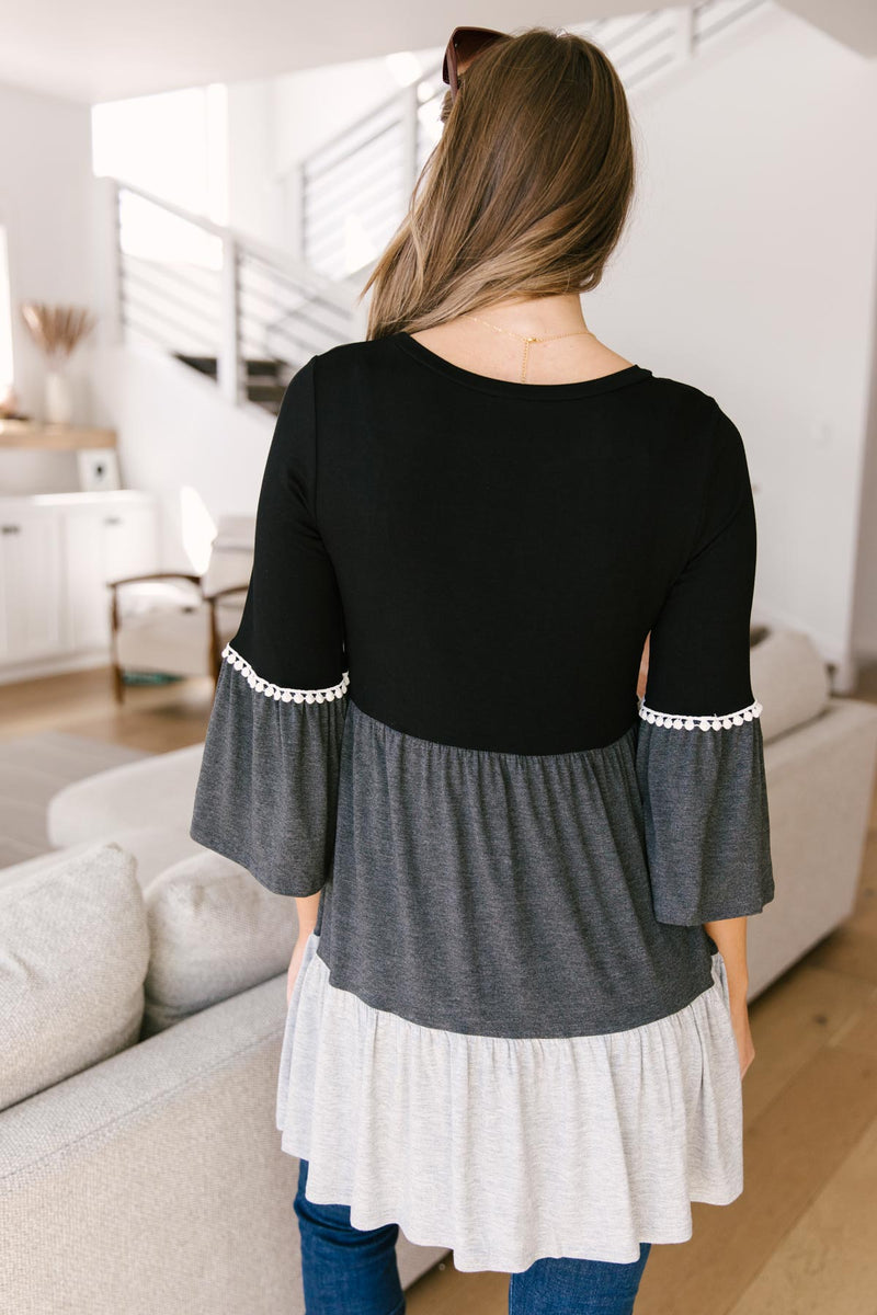 The Fanciful Flowing Top In Black