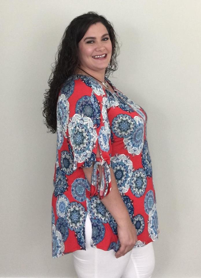 Red Medallion Tunic - Trendy Plus Size Women's Boutique Clothing