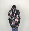 Black and Rose Floral Kimono - Trendy Plus Size Women's Boutique Clothing