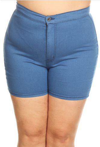 Medium Wash Denim Plus Size Shorts - Trendy Plus Size Women's Boutique Clothing