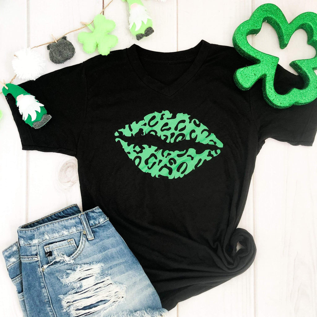 Green Leopard Lips Soft Graphic Tee