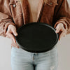 PREORDER: Large Round Wood Tray Black