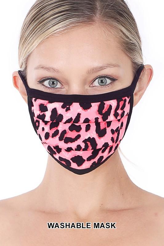 Pink Leopard Face Cover