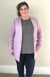 Snap Cardigan| Lilac Frost - Trendy Plus Size Women's Boutique Clothing