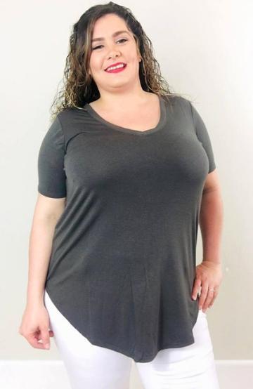 Perfect Tee | Ash Grey - Trendy Plus Size Women's Boutique Clothing