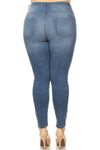 High Waisted Distressed Jeans - Trendy Plus Size Women's Boutique Clothing