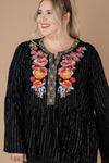 Blooming Rose Striped & Embroidered Blouse- 9/22/2020