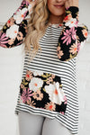 Blooming Stripes Hoodie in Coral