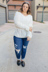 Cozy Cropped Sweater in White