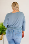 Daytime Boat Neck Top in Blue Gray