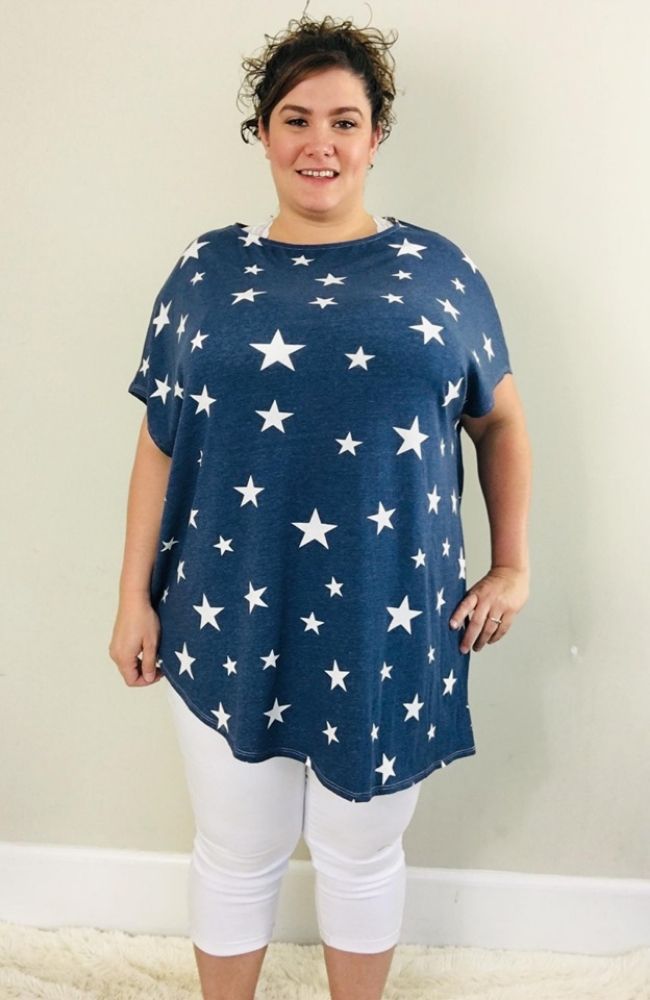 Falling Star Tee - Trendy Plus Size Women's Boutique Clothing