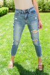 Hi-Rise Destroyed Slim Fit Jeans