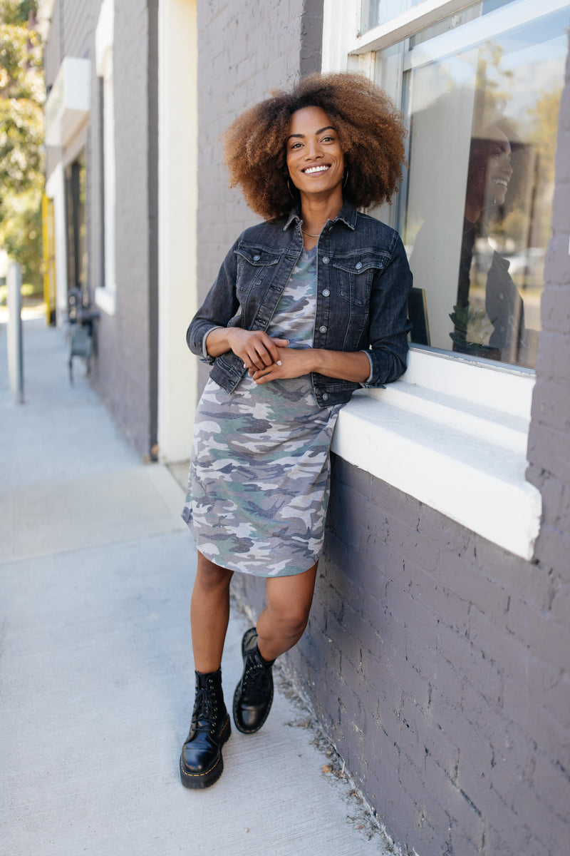 Hiding Out Camouflage Dress