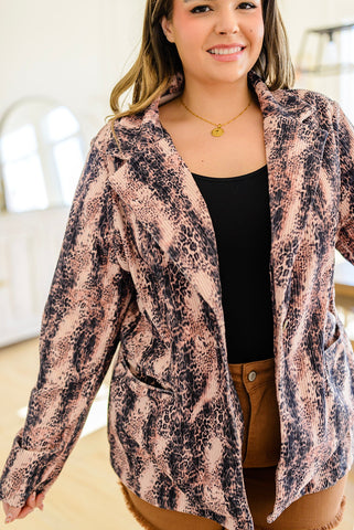 Animal print store blazer plus size