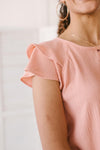 Light and Linen Top in Coral