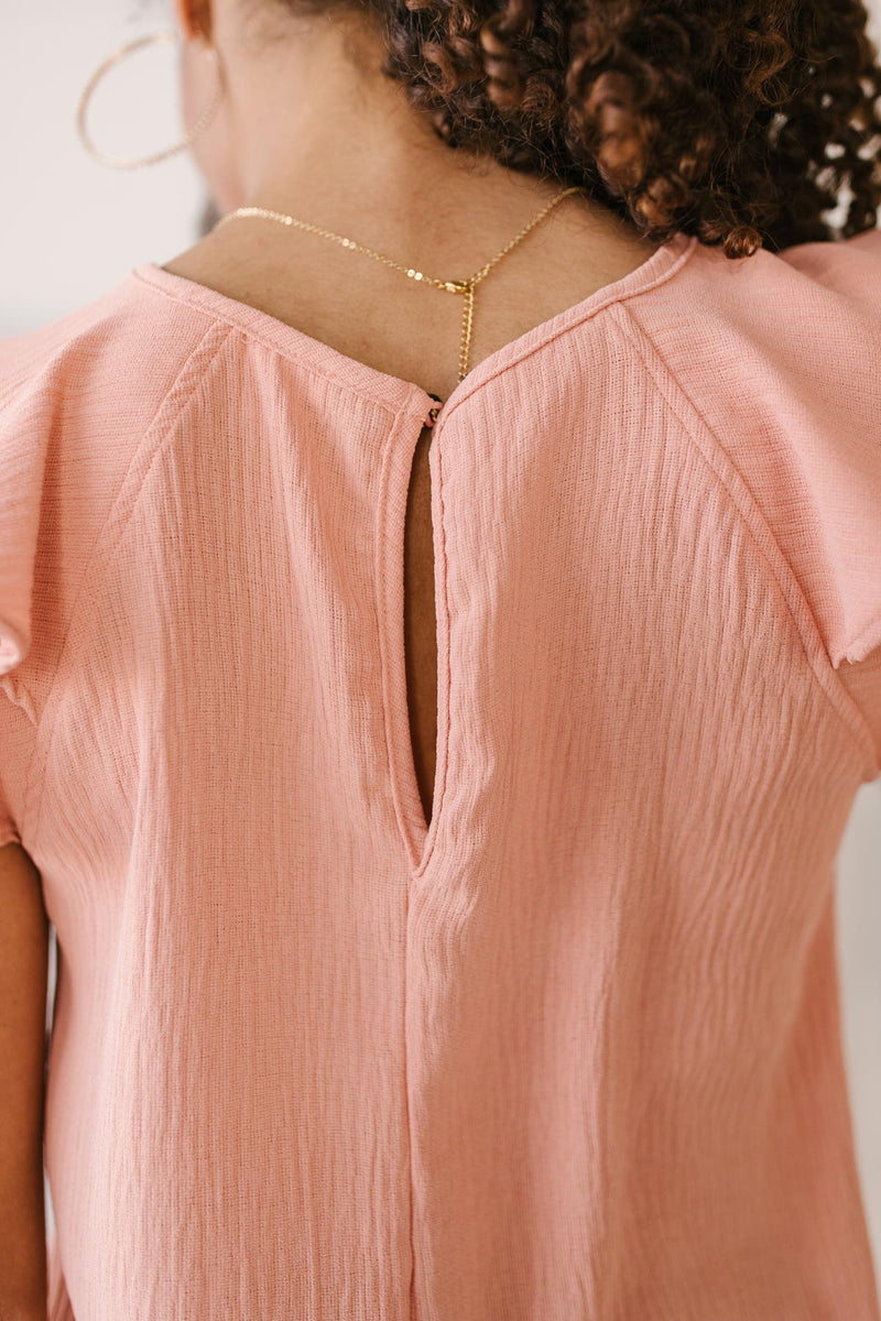 Light and Linen Top in Coral