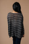 Lightweight Striped Pullover In Charcoal