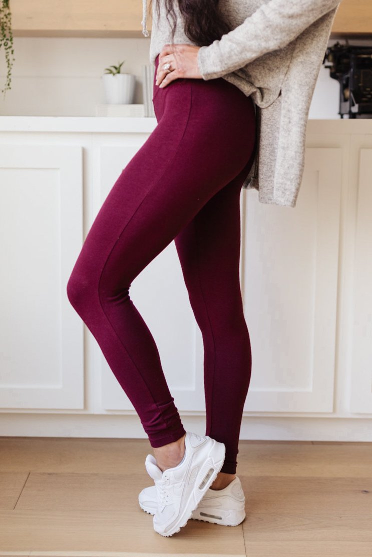 burgundy legging