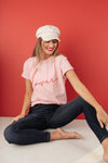 Lover Graphic Tee in Rose