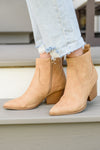 Mighty Fine Faux Leather Ankle Boots In Toffee