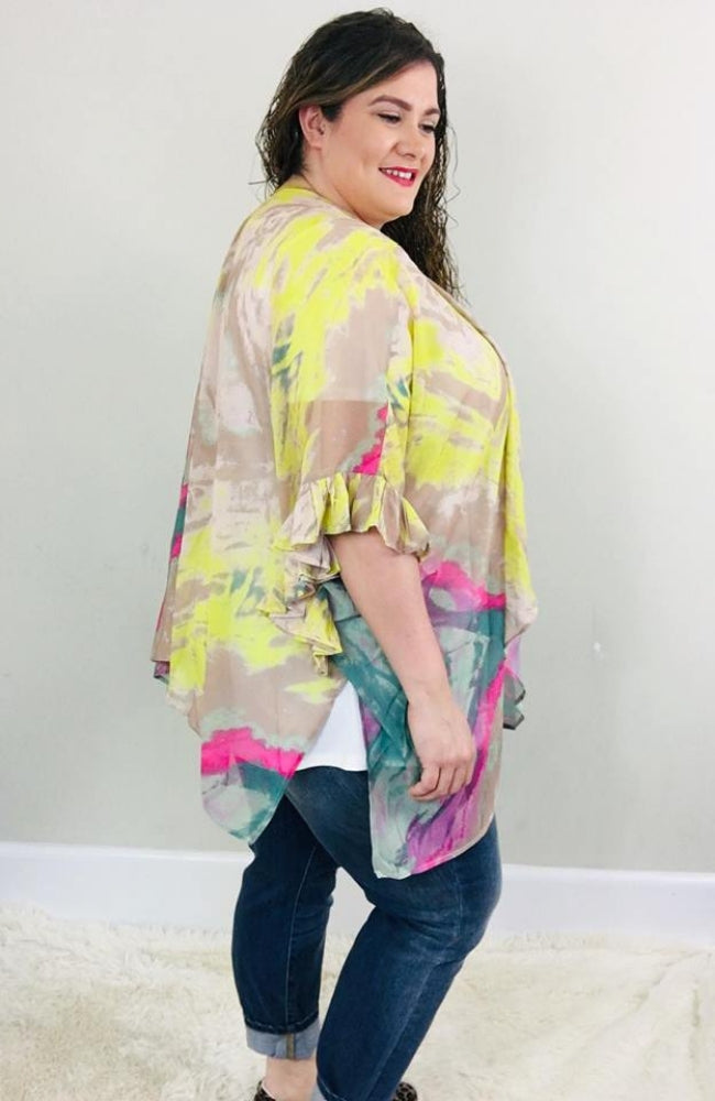 Rays of Sunshine Kimono - Trendy Plus Size Women's Boutique Clothing