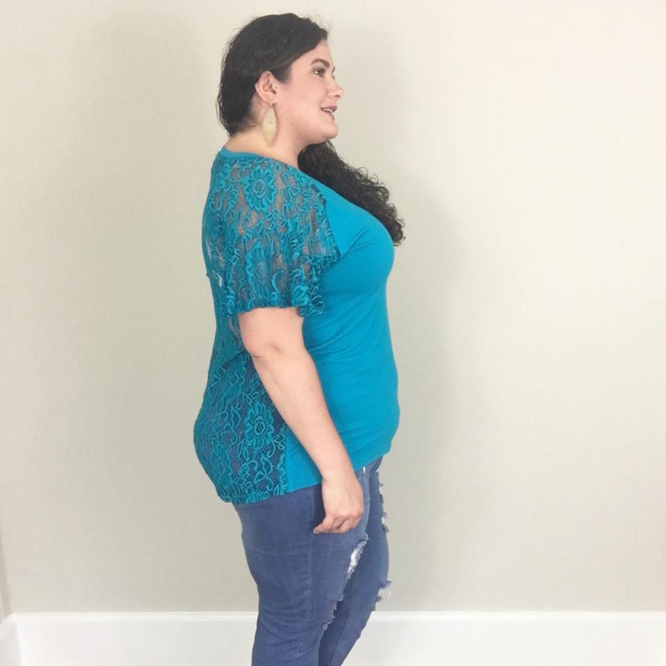 Teal Lace Bell Sleeve - Trendy Plus Size Women's Boutique Clothing