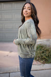Slouchy Sleeve Top in Olive
