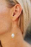 Teardrop Stone Hook Earrings