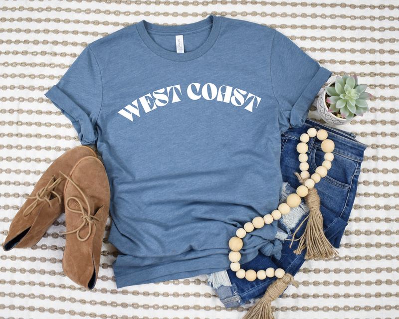 PREORDER: West Coast Graphic Tee in Heather Slate