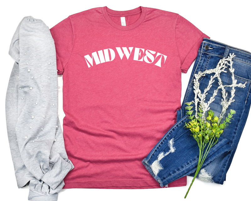 PREORDER: Midwest Graphic Tee in Heather Raspberry