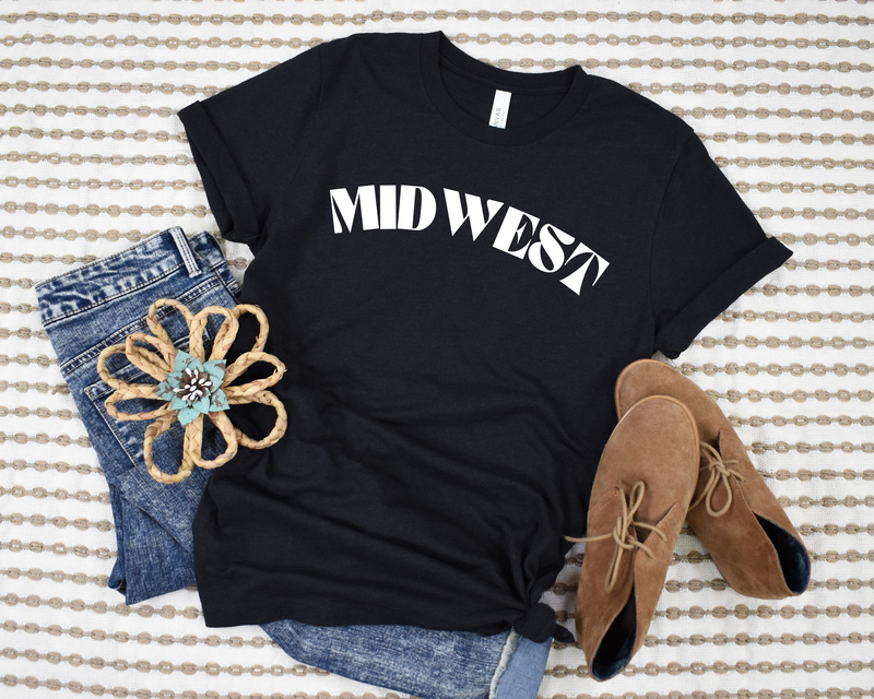 PREORDER: Midwest Graphic Tee in Heather Black
