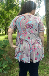 Pink and Paisley Baby doll top - Trendy Plus Size Women's Boutique Clothing