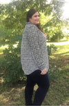 Black and Ivory |Button Up Long Sleeve - Trendy Plus Size Women's Boutique Clothing