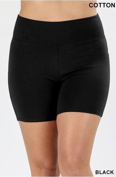 5" Cotton Biker Short | Black - Trendy Plus Size Women's Boutique Clothing