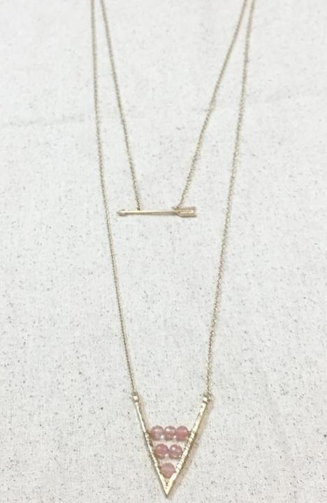 Dainty Layered Arrows Necklace - Trendy Plus Size Women's Boutique Clothing