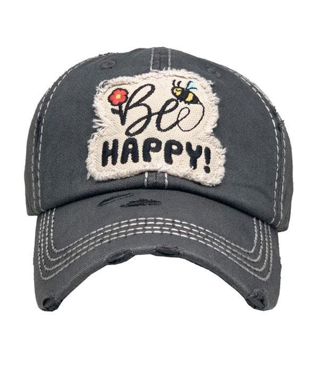 BEE HAPPY HAT | GREY
