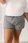 Varsity Stripes Bottoms in Charcoal