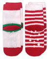 Snowman and Stripes Fuzzy Non-Skid Slipper Socks 2 Pair Pack