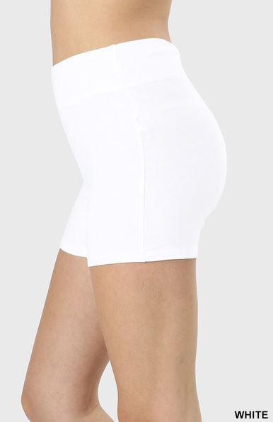 5" Short Cotton Biker Short | White - Trendy Plus Size Women's Boutique Clothing