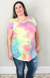 Neon Tie Dye Tee | Rainbow - Trendy Plus Size Women's Boutique Clothing