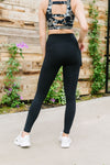 In The Side Pocket Athletic Leggings In Black - Trendy Plus Size Women's Boutique Clothing