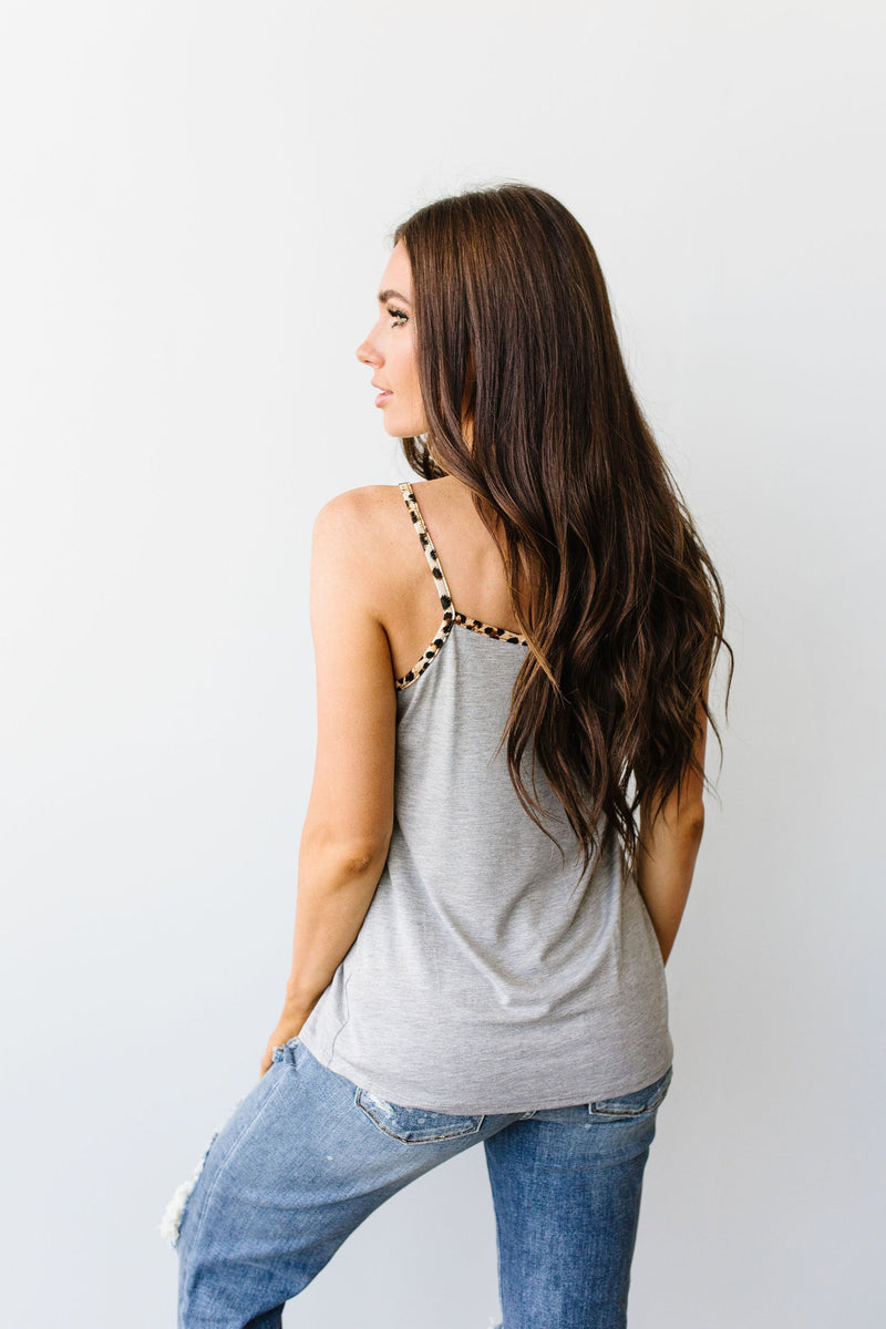 Just A Little Wild Camisole In Heather Gray